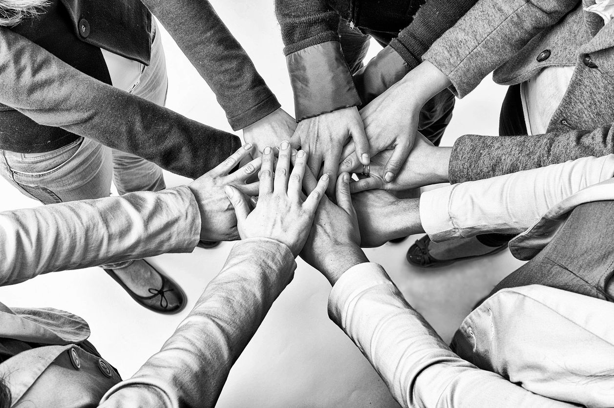 Diverse community members together in a supportive environment